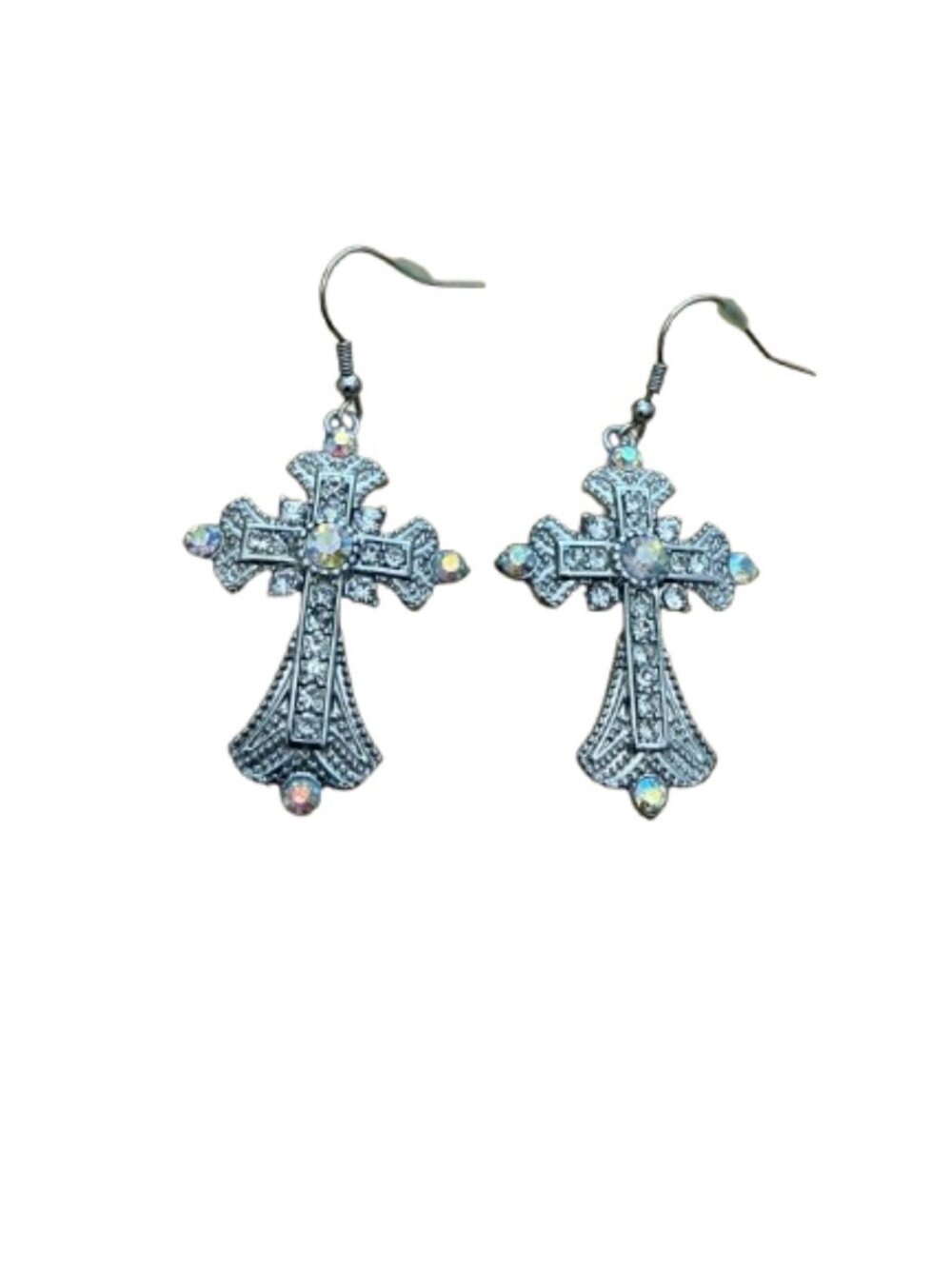 Ornate Cross drop earrings - Picture 4 of 5